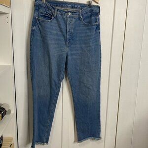 Old Navy Extra high rise Sky High Straight Blue Denim Womens Jeans14